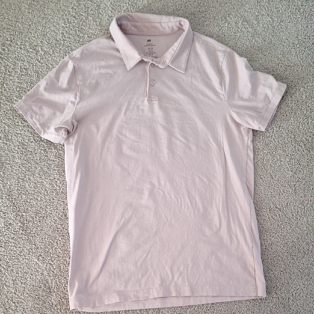 Men's Light Pink Polo Shirt Size M